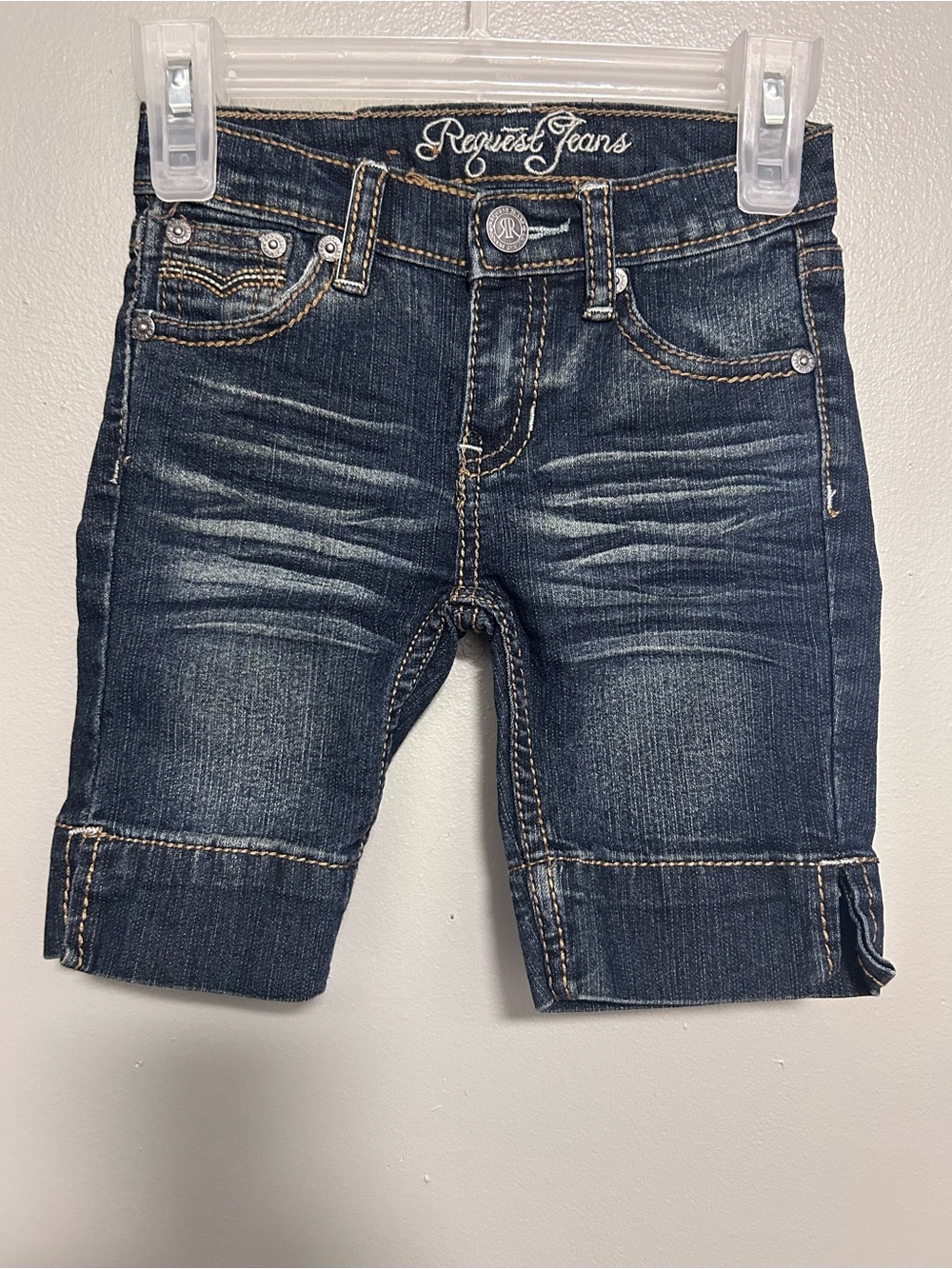 Request Jeans Girls' Dark Blue Denim Bermuda Shorts